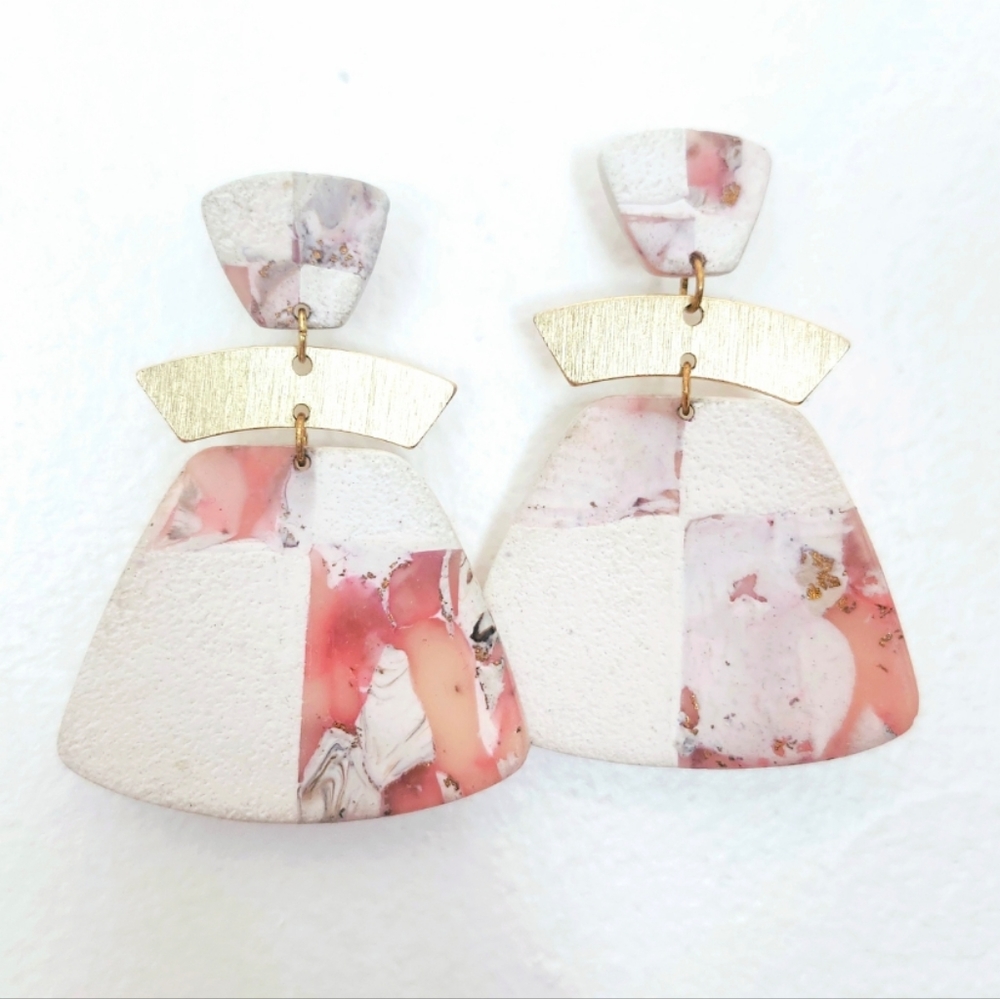 Marble Clay Quadrants Earrings